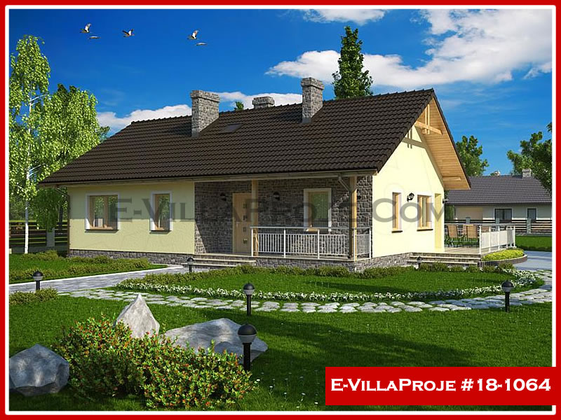 KCE-18.1064 109 m² hafif çelik ev mimari görselleştirmesi