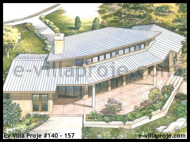 KCE-140.157 115 m² hafif çelik ev mimari görselleştirmesi