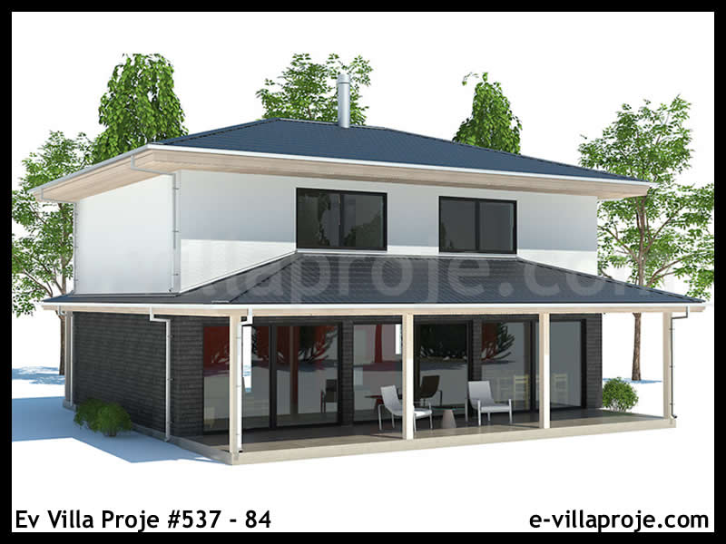 KCE-537.84 116 m² hafif çelik ev mimari görselleştirmesi