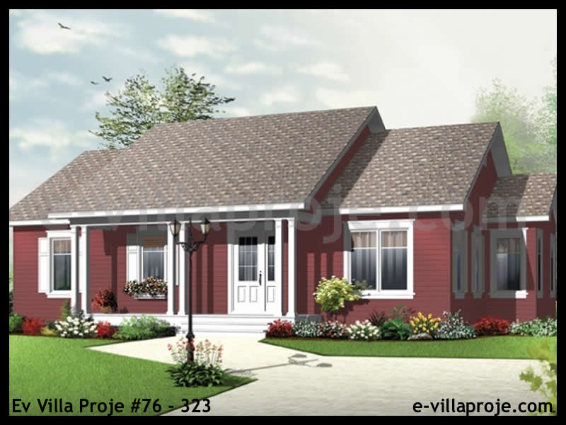 KCE-76.323 119 m² hafif çelik ev mimari görselleştirmesi