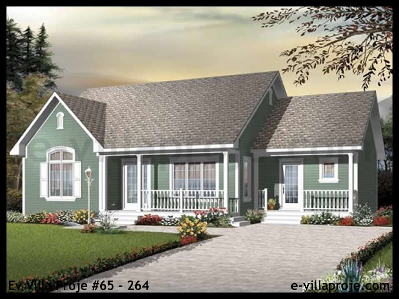 KCE-65.264 135 m² hafif çelik ev mimari görselleştirmesi