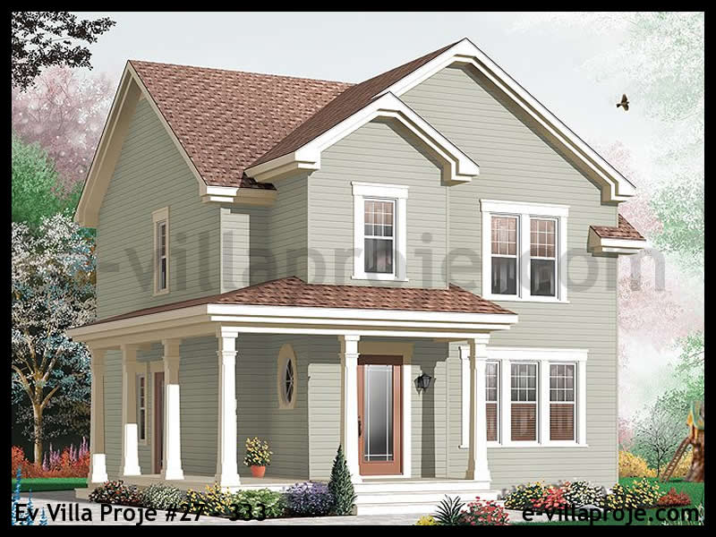 KCE-27.308 150 m² hafif çelik ev mimari görselleştirmesi