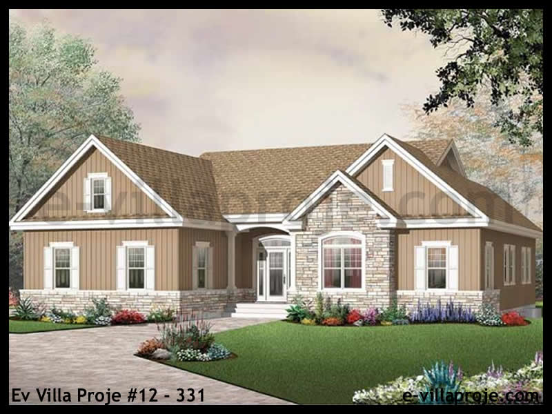 KCE-12.331 163 m² hafif çelik ev mimari görselleştirmesi