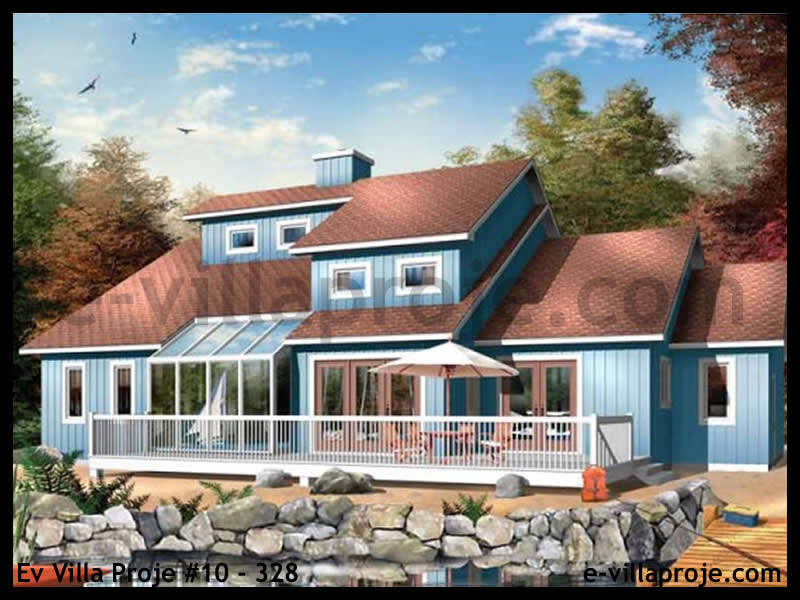 KCE-10.328 190 m² hafif çelik ev mimari görselleştirmesi