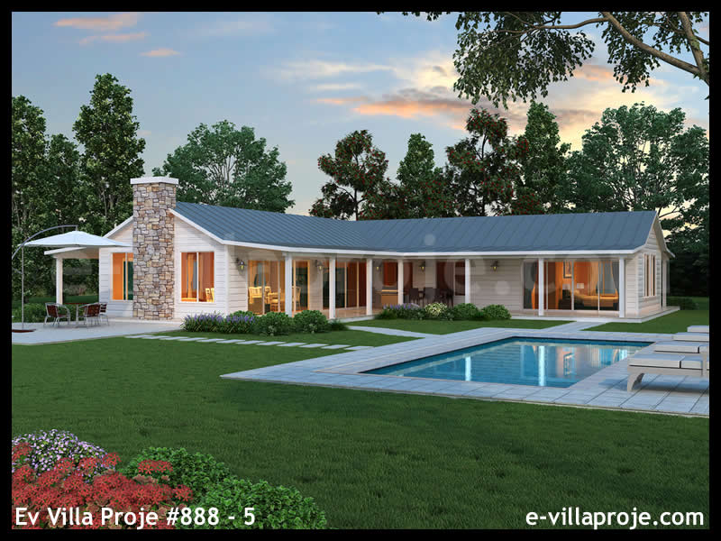 KCE-888.5 226 m² hafif çelik ev mimari görselleştirmesi