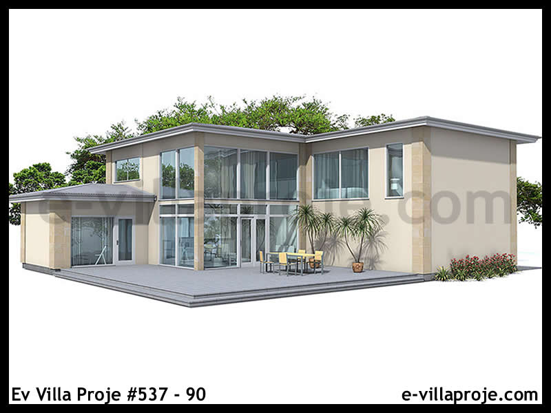 KCE-537.90 250 m² hafif çelik ev mimari görselleştirmesi