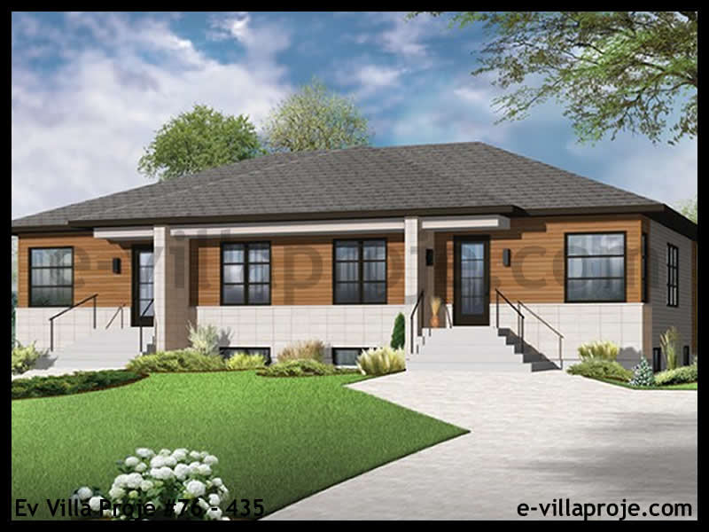 KCE-76.435 83 m² hafif çelik ev mimari görselleştirmesi