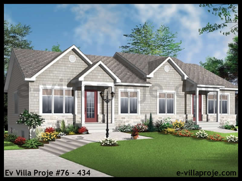 KCE-76.434 84 m² hafif çelik ev mimari görselleştirmesi