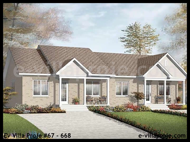 KCE-67.668 86 m² hafif çelik ev mimari görselleştirmesi