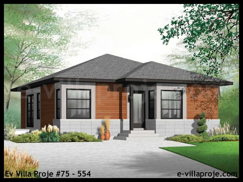 KCE-75.554 87 m² hafif çelik ev mimari görselleştirmesi