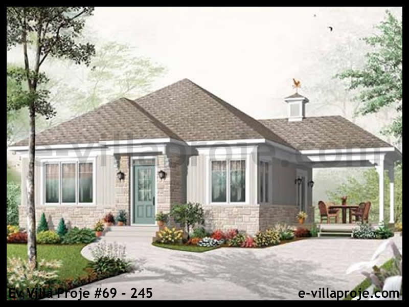 KCE-69.245 90 m² hafif çelik ev mimari görselleştirmesi
